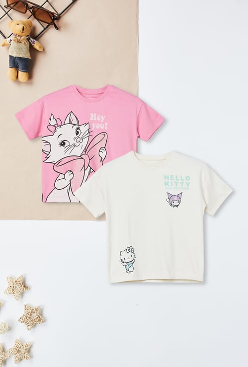 Girls Printed T-shirt - Pack of 2