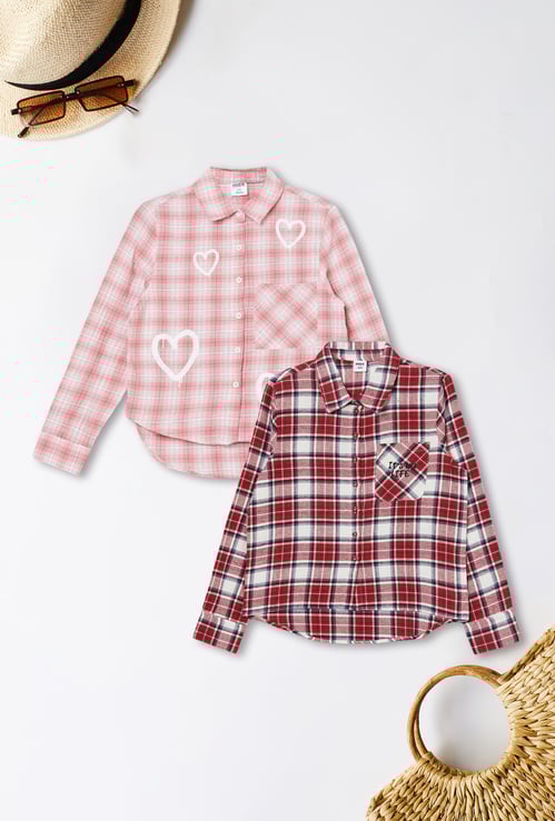 Girls Checked Shirt - Pack of 2