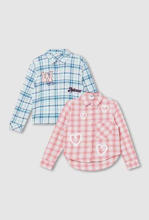 Girls Checked Shirt - Pack of 2