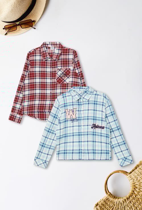 Girls Checked Shirt - Pack of 2