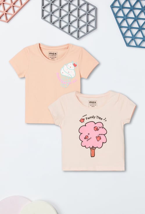 Girls Printed T-shirt - Pack of 2