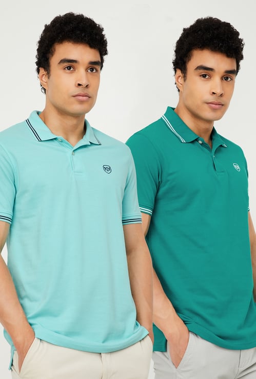 Men Solid Polo T-shirts - Pack of 2