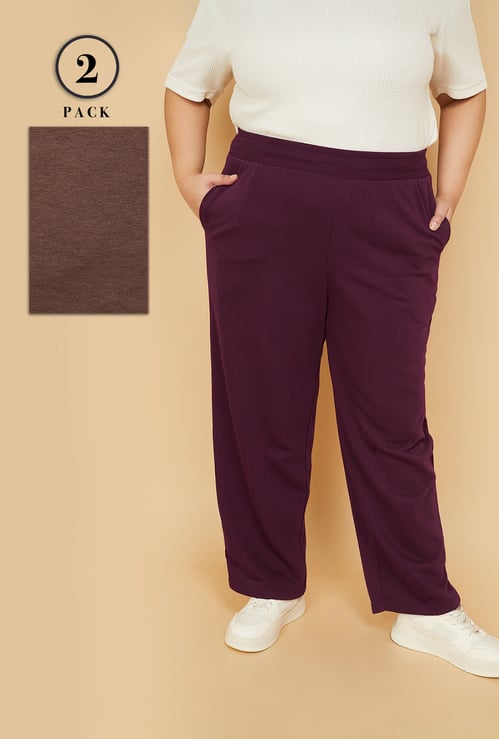 Women Solid Sports Track Pants - Pack of 2