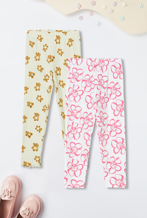 Girls Printed Leggings - Pack of 2