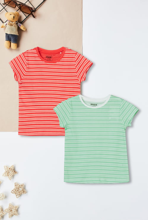 Girls Striped T-shirt - Pack of 2