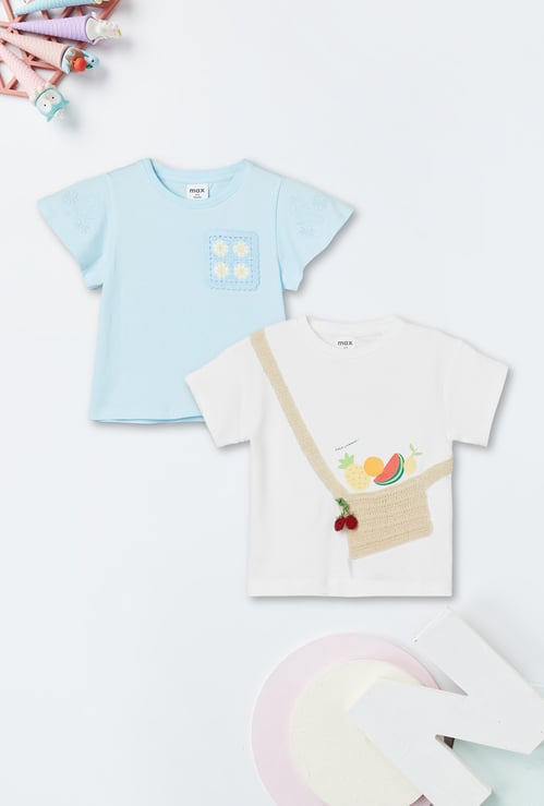 Girls Crochet Knit T-shirts - Pack of 2