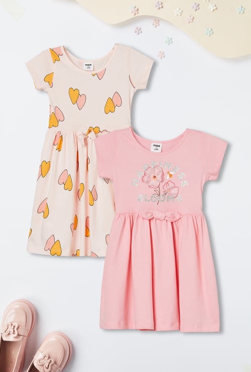 Girls Printed Dresses - Pack of 2