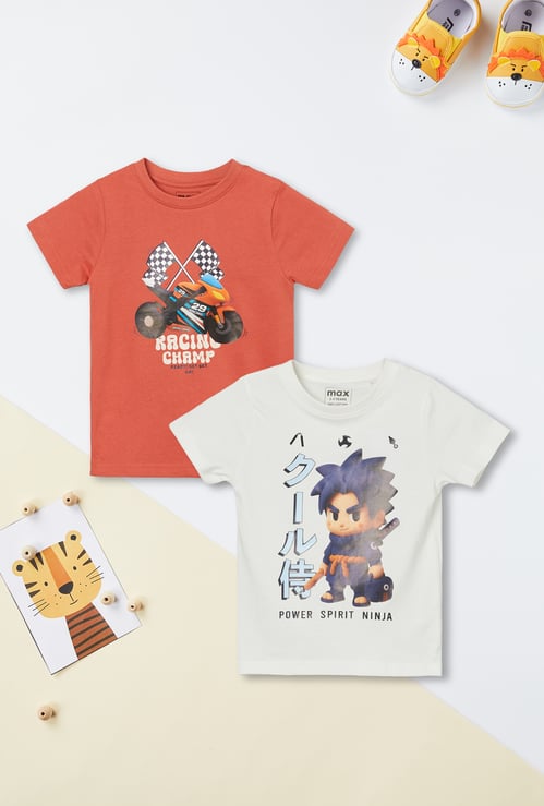 Boys Graphic Print T-shirt - Pack of 2