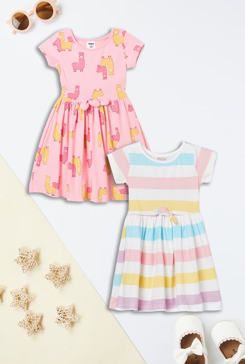 Girls Printed Dress - Pack of 2