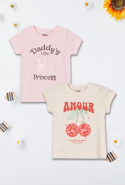 Girls Printed T-shirt - Pack of 2