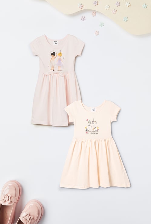 Girls Printed Dress - Pack of 2