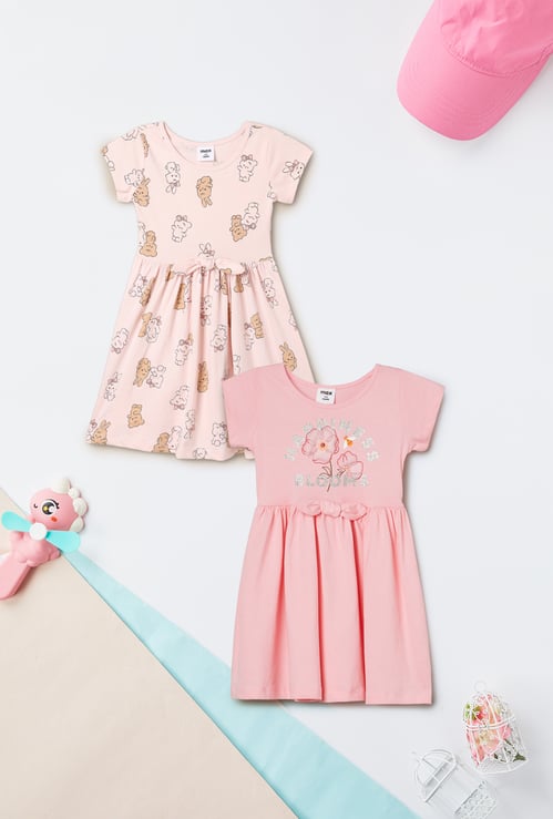 Girls Printed Dress - Pack of 2