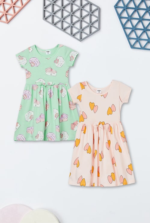 Girls Printed Dress - Pack of 2