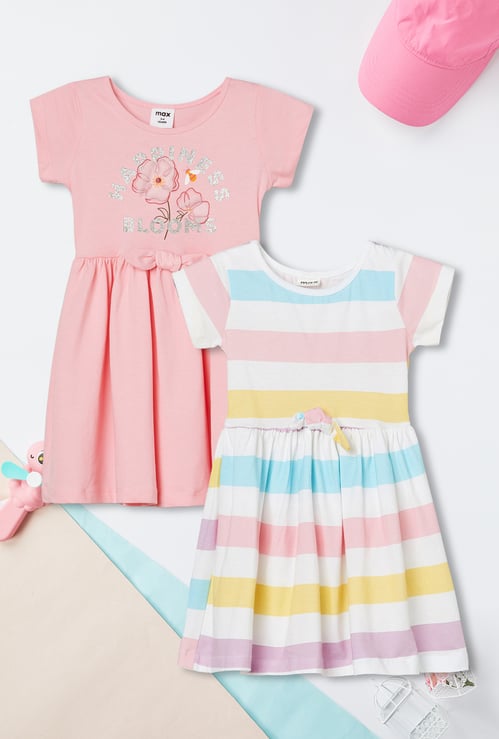 Girls Printed Dress - Pack of 2