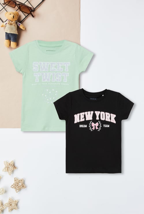 Girls Printed T-shirt - Pack of 2