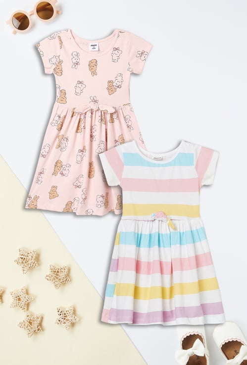 Girls Printed Dress - Pack of 2