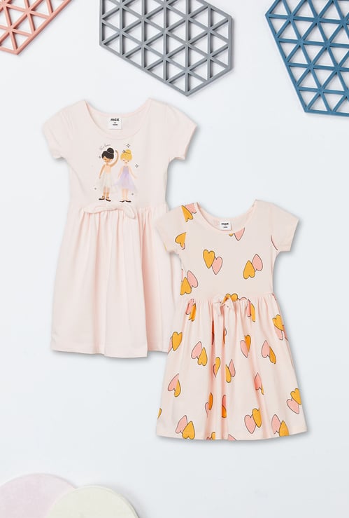 Girls Printed Dresses - Pack of 2