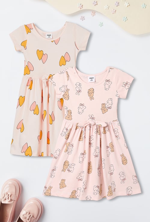Girls Printed Dress - Pack of 2