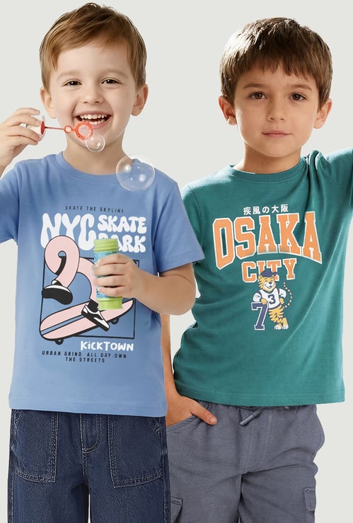 Boys Printed T-shirt - Pack of 2