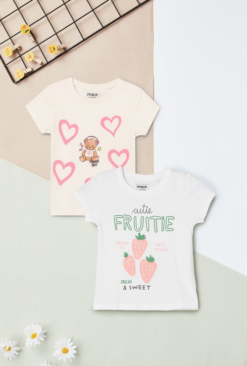 Girls Printed T-shirt - Pack of 2