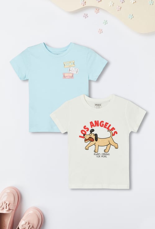 Girls Printed T-shirt - Pack of 2