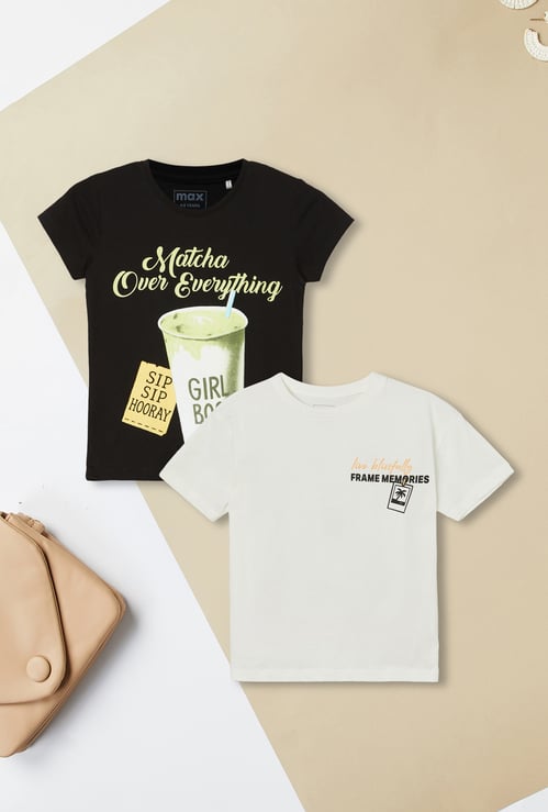 Girls Printed T-shirt - Pack of 2