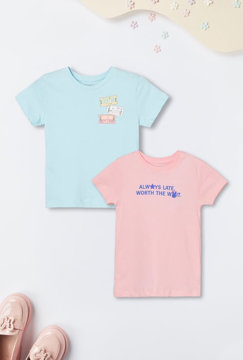 Girls Printed T-shirt - Pack of 2