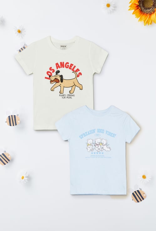 Girls Printed T-shirt - Pack of 2