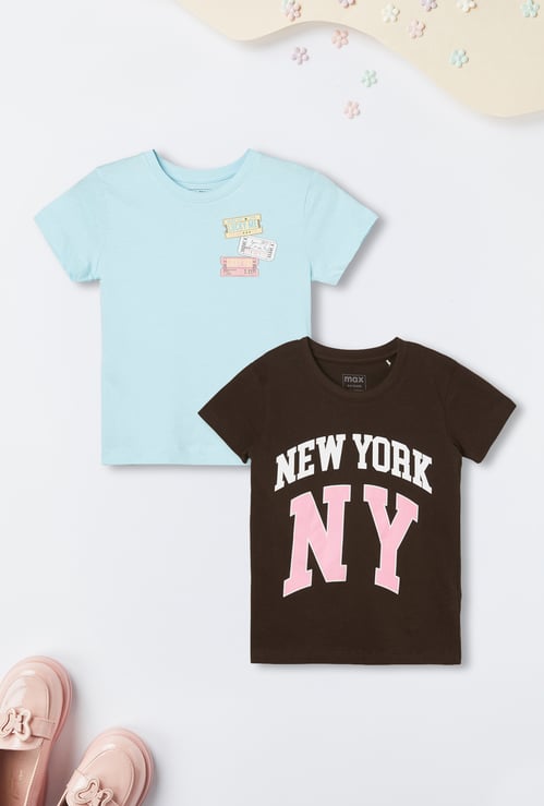 Girls Printed T-shirt - Pack of 2