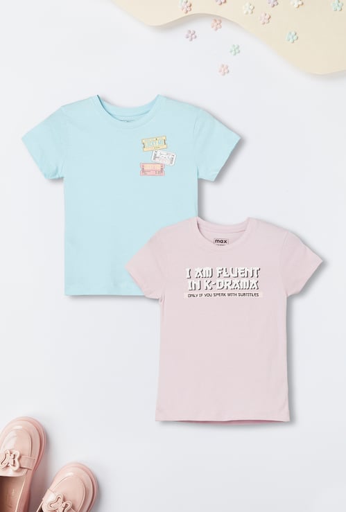 Girls Printed T-shirt - Pack of 2