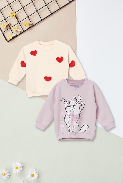 Girls Appliqued Sweatshirt - Pack of 2