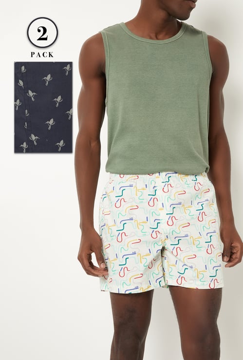 Men Printed Boxers - Pack of 2