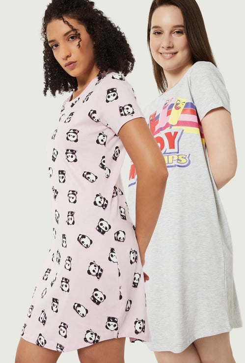 Women Printed Nightdresses - Pack of 2