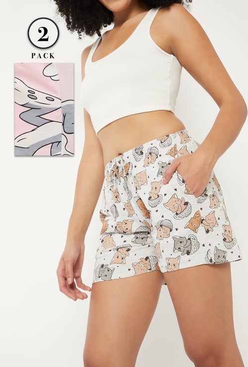 Women Printed Shorts - Pack of 2
