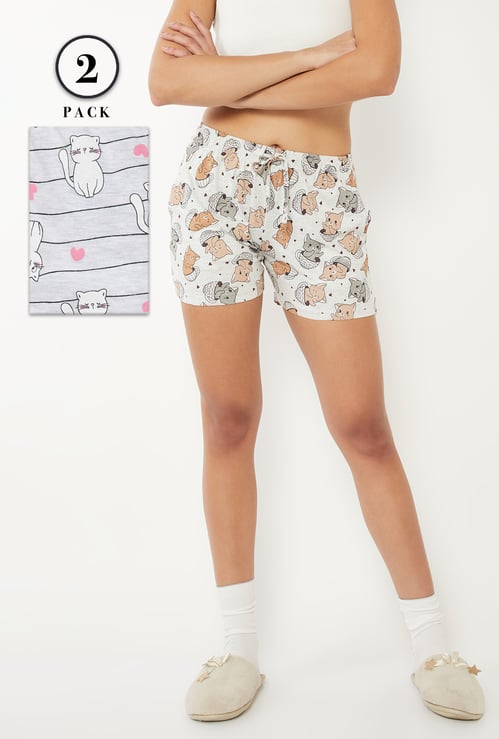 Women Printed Shorts - Pack of 2