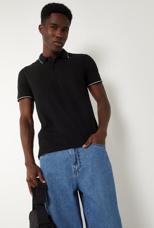 Men Solid Polo T-shirt
