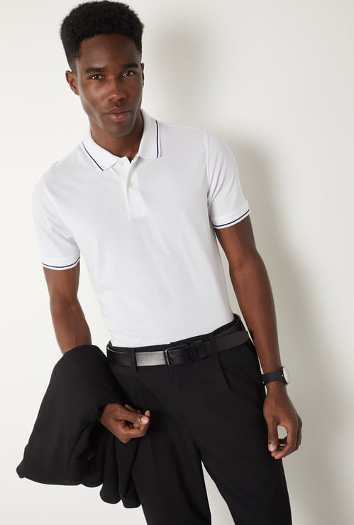 Men Solid Polo T-shirt