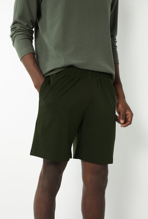 Men Solid Lounge Shorts