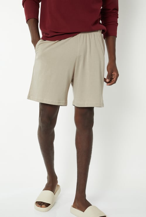 Men Solid Lounge Shorts