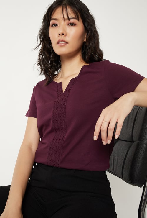 Women Crochet Panel Top