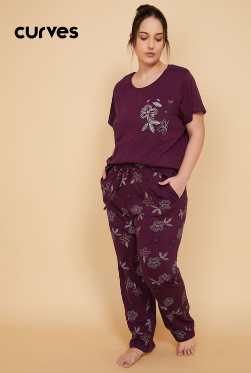 Women Floral Printed PJ Set