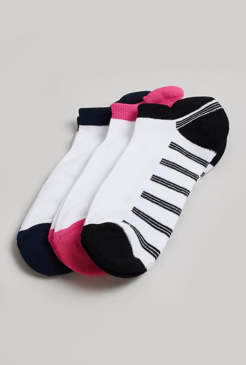 Women Striped Secret Length Socks - Pack of 3