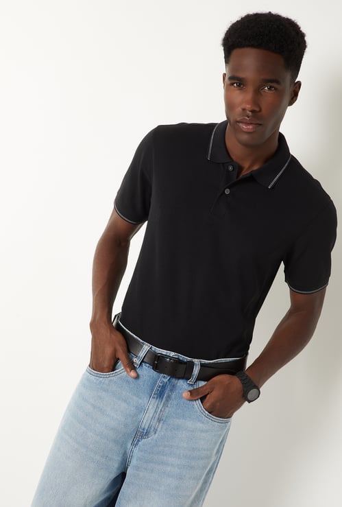 Men Solid Polo T-shirt