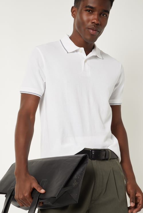 Men Solid Polo T-shirt