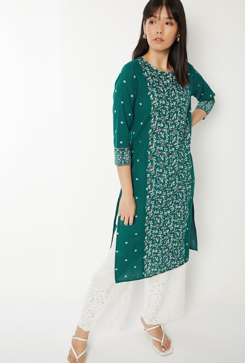 Women Floral Printed Straight Kurta