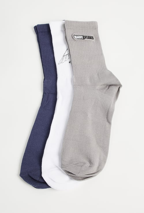 Men Avengers Print Crew Length Socks - Pack of 3