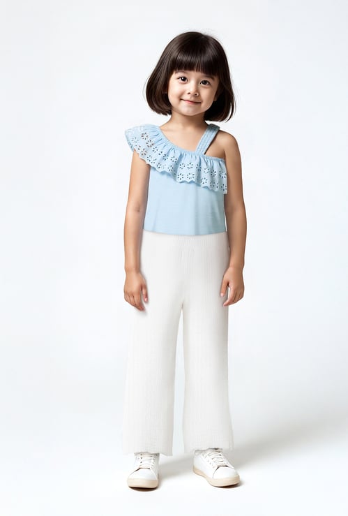 Girls Textured Track Pants