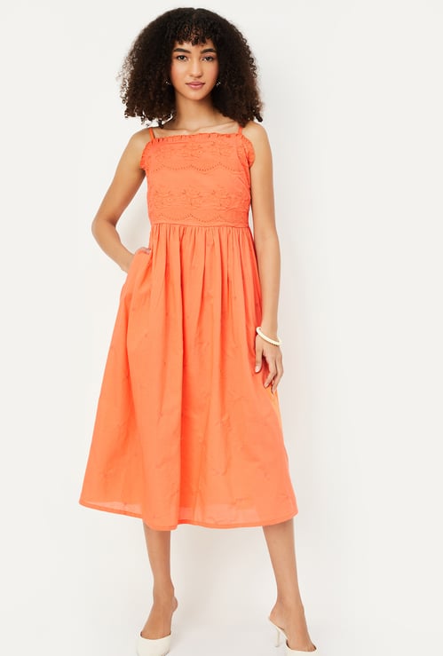 Kalki x Max Women Embroidered A-line Midi Dress