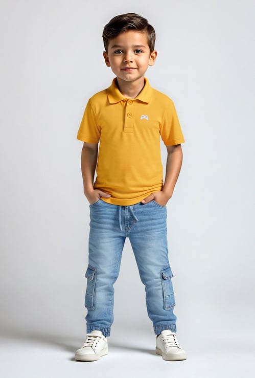 Boys Solid Polo T-shirt