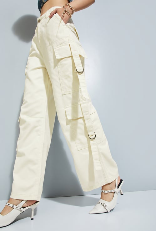 ALAYA F x URB_N Women Solid Cargo Trousers
